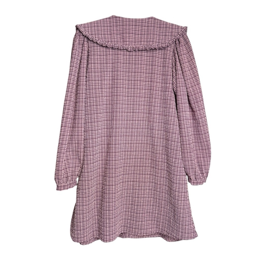 The New Society Girls Anabella Check Dress 16 Sheersucker Peter Pan Collar Pink - Picture 9 of 13